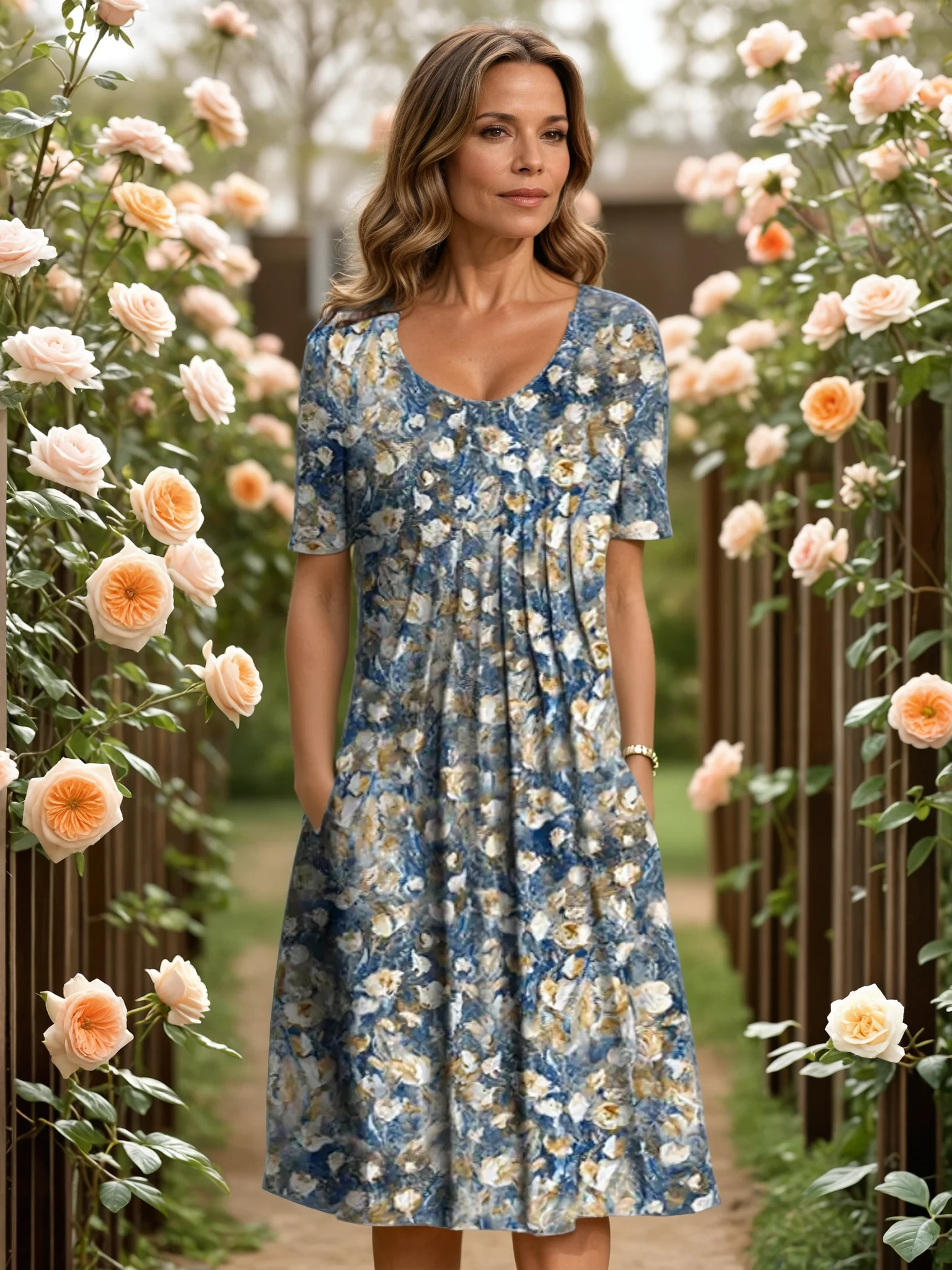 Bleu clair floral / 3XL