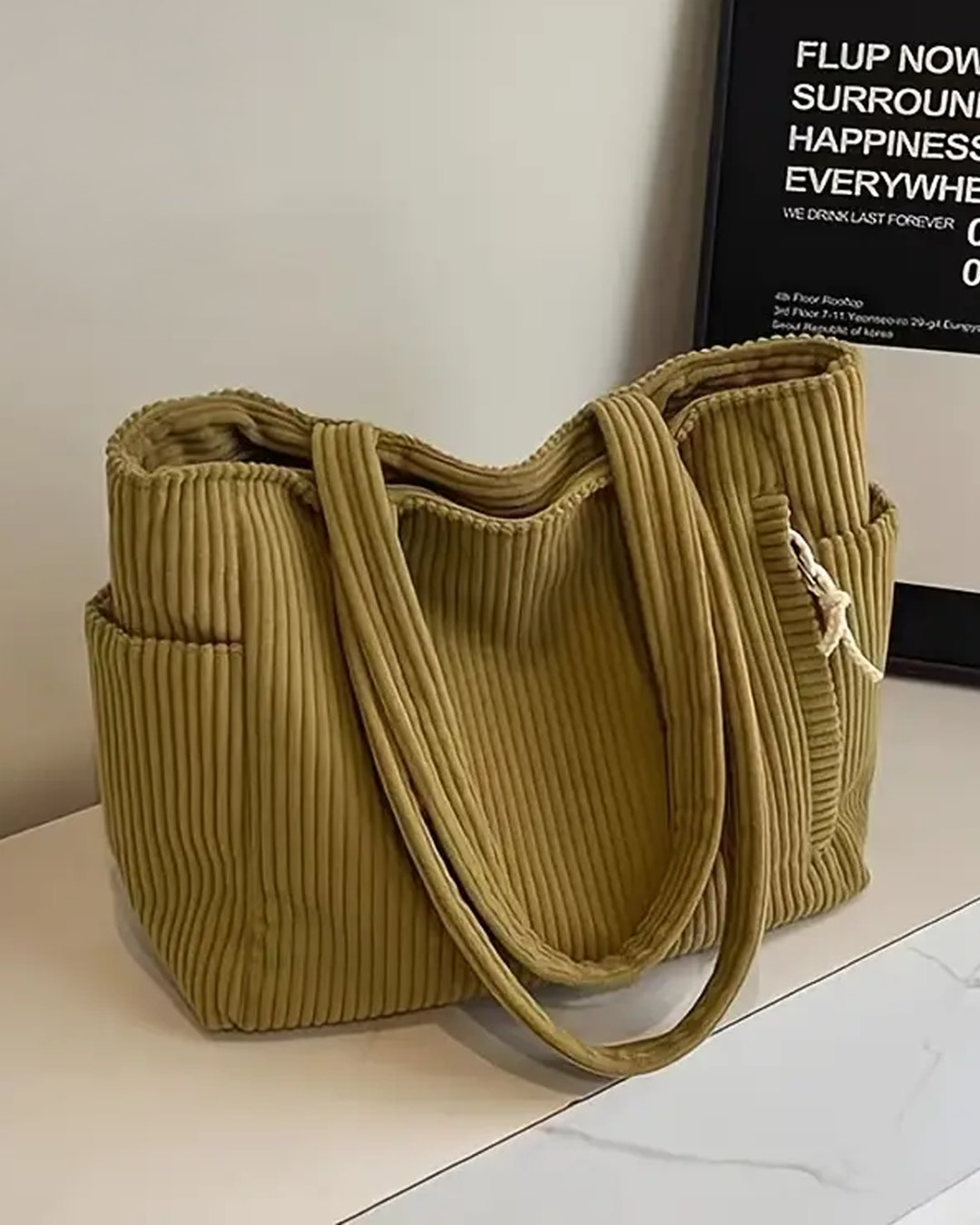 Aureline™ - Sac fourre-tout côtelé avec cordon de serrage