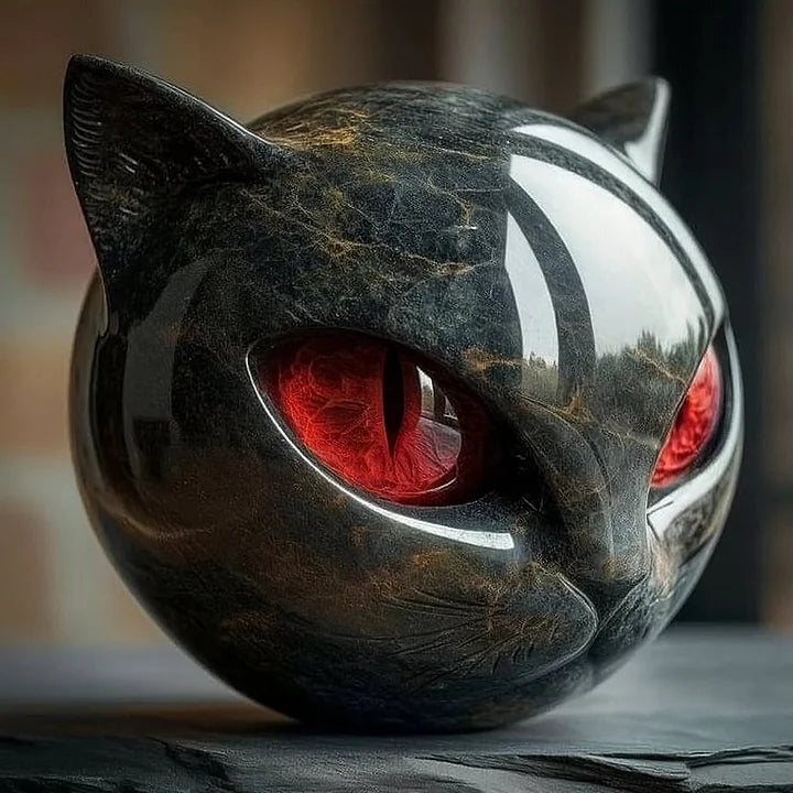 Aureum™ -  Sculpture tête de chat noir