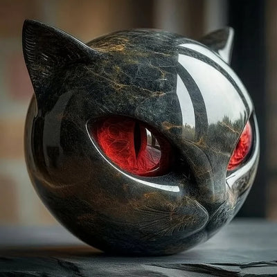 Aureum™ -  Sculpture tête de chat noir