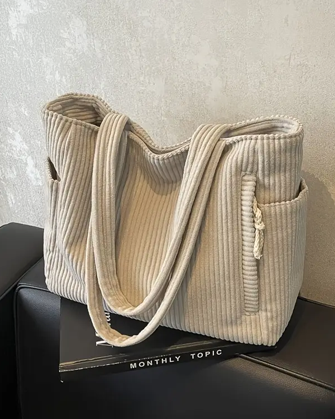 Aureline™ - Sac fourre-tout côtelé avec cordon de serrage