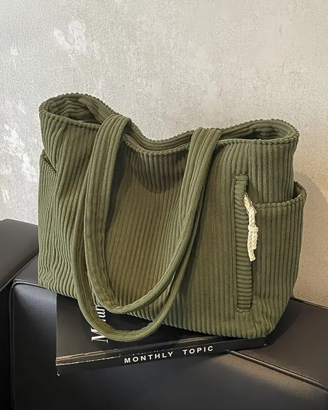 Aureline™ - Sac fourre-tout côtelé avec cordon de serrage