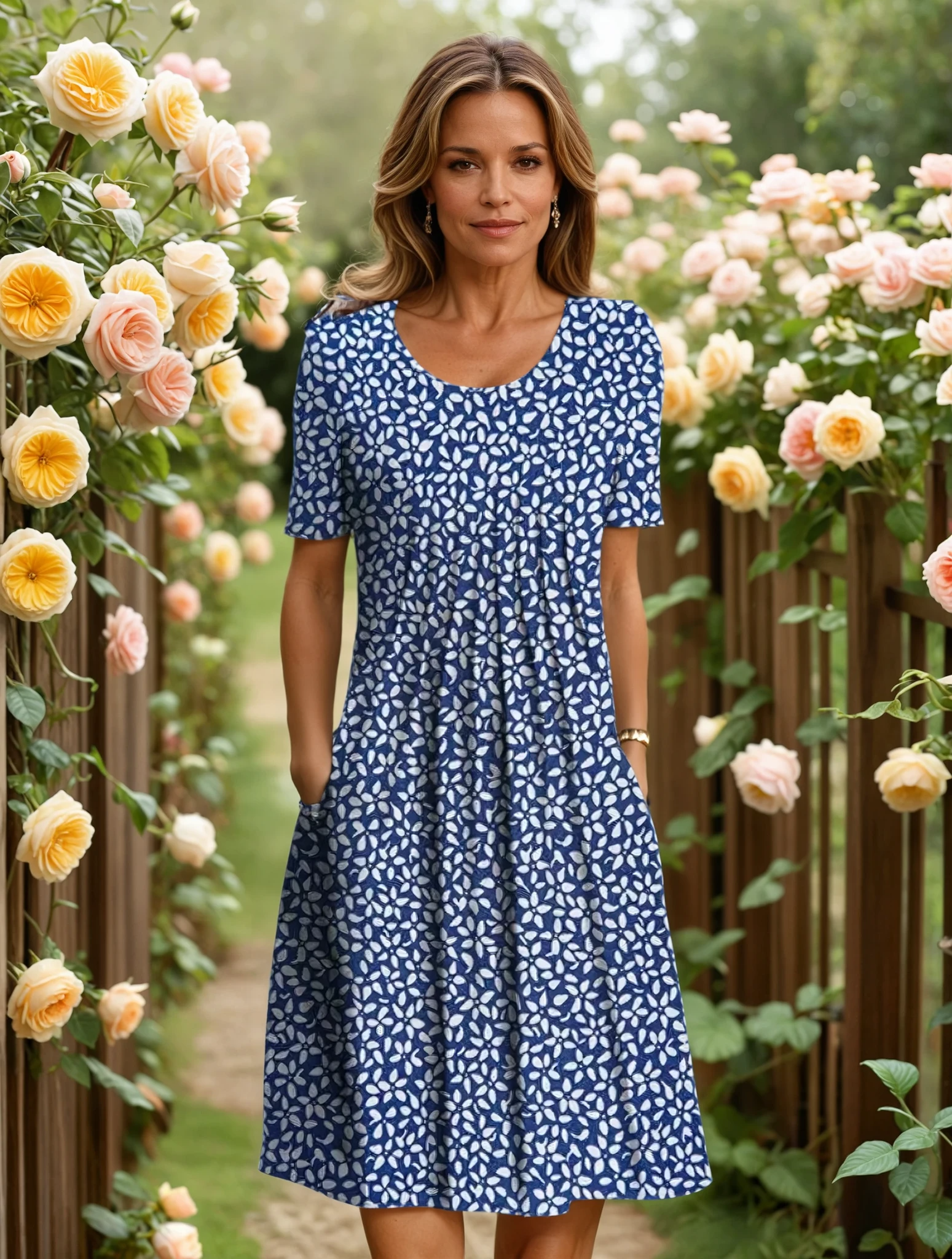 Floral bleu / 3XL