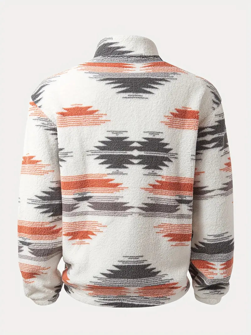 Leroy™ – Sweat-shirt avec demi-fermeture éclair et col montant