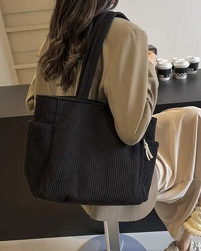 Aureline™ - Sac fourre-tout côtelé avec cordon de serrage
