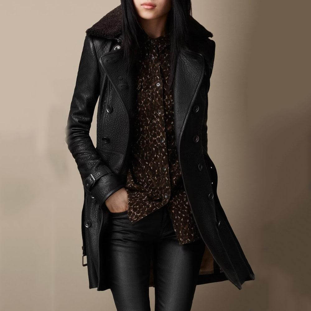 Amélisse™ - Élégant manteau 3/4 en cuir
