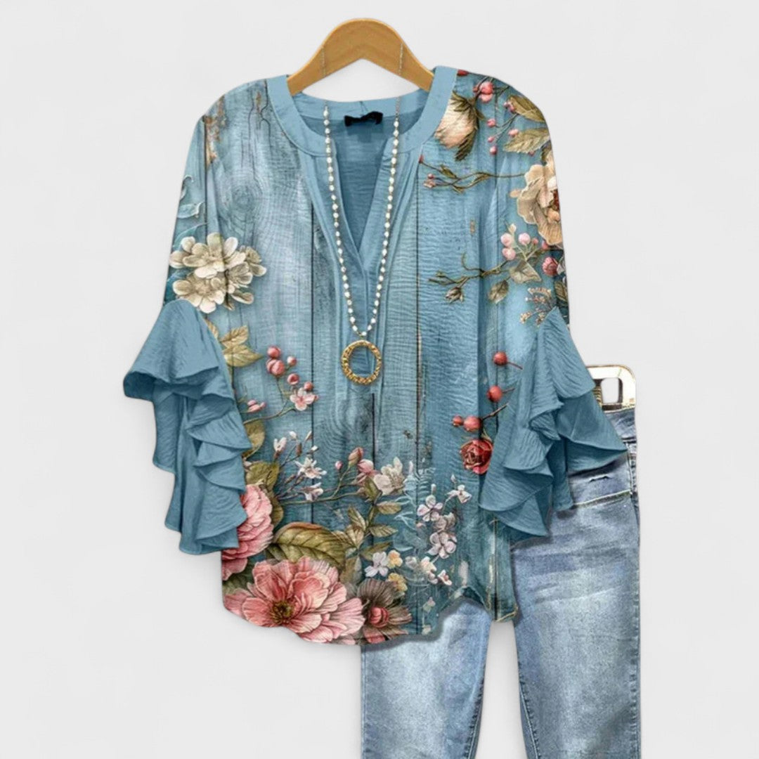 Bleu fleuri / 4XL