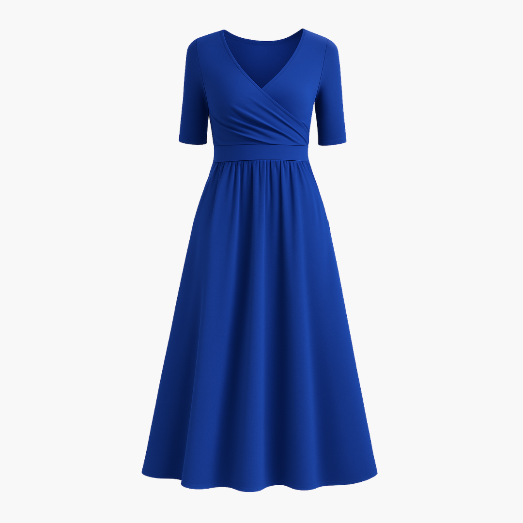 Camélia™ – Robe plissée à col en V