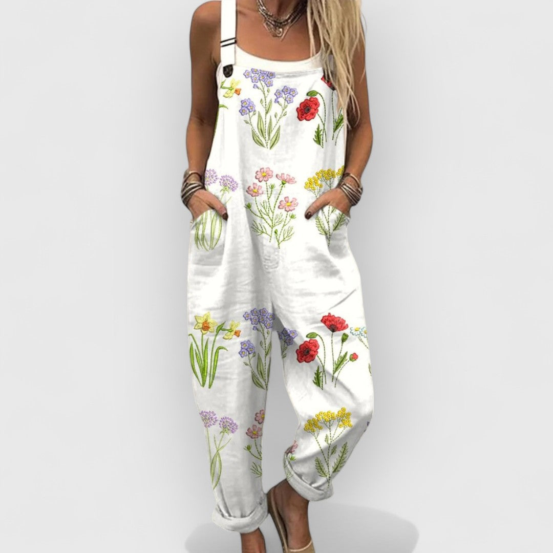 Blanc avec fleurs / 5XL
