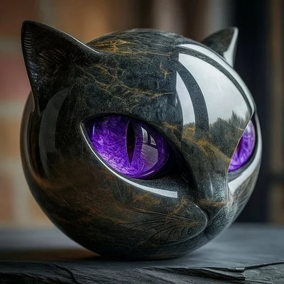 Aureum™ -  Sculpture tête de chat noir