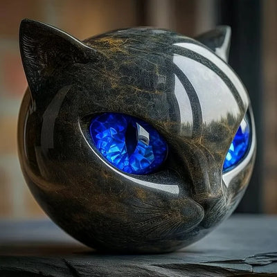Aureum™ -  Sculpture tête de chat noir