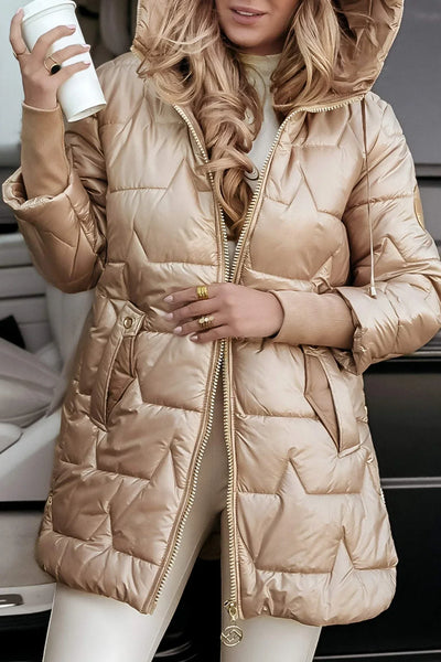 Evelyne™ - Élégant manteau d'hiver avec capuche et rembourrage