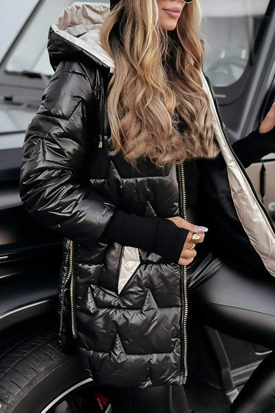 Evelyne™ - Élégant manteau d'hiver avec capuche et rembourrage