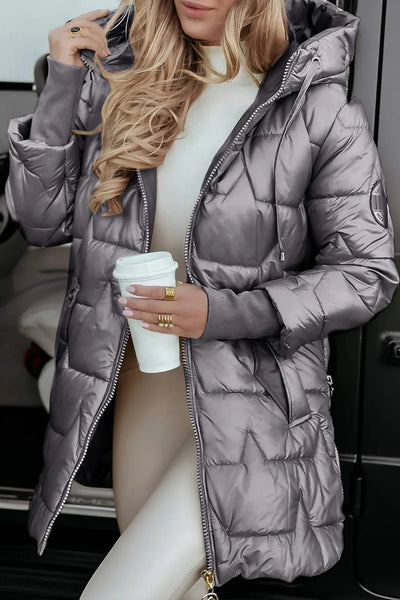 Evelyne™ - Élégant manteau d'hiver avec capuche et rembourrage